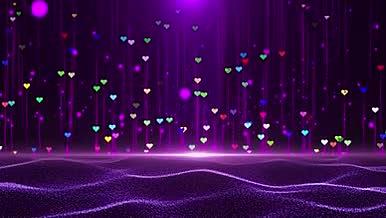 4k紫色心形唯美爱情婚礼舞台背景视频的预览图